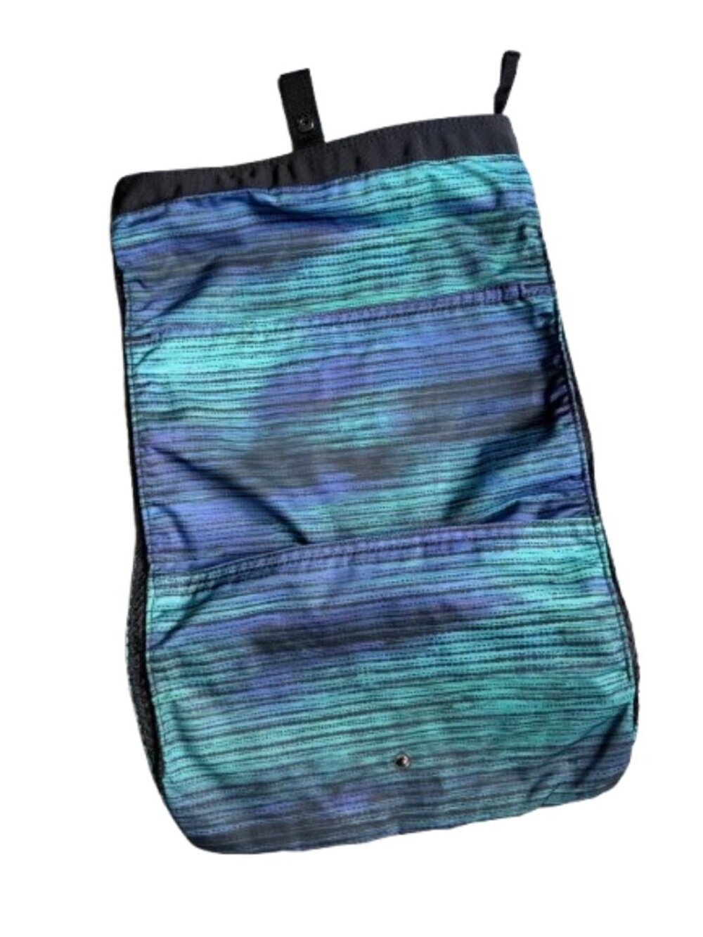 Lululemon Striped Multi-Pocket Toiletry Travel Organizer Bag Teal Blue